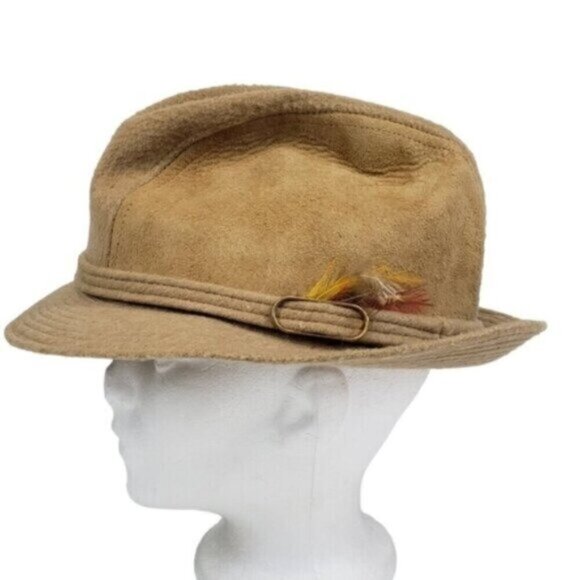 Biltmore Canada Wool Camel Hair Fedora Vintage 7 1/4 - Picture 1 of 13